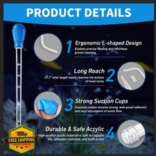 Depeew Aquarium Turkey Baster, 50ml, 27.7in, Blue, Siphon