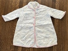 Quiltex Child Quilted Robe W/ Pink trim And Buttons Vintage Early 1960  s Animals