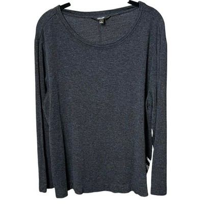Simply Vera Vera Wang Charcoal Lace Up Sleeve Top - L