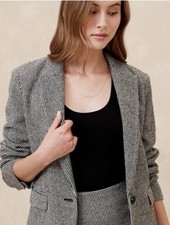 Banana Republic Black & White Houndstooth Woo...