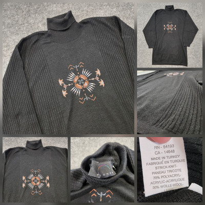 VTG Bogner Womens M Medium Wool Blend Knit Turtleneck Sweater Dress Black