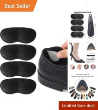 High-Quality Heel Grips with Shoe Horn - Black Cushion Pads for Optimal Fit