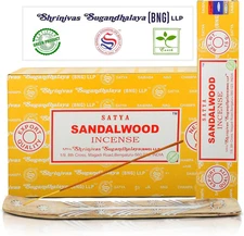 Satya Sandalwood Incense Sticks, Satya Bng Insens 15Gmx12 Pack with Raajsee Inse