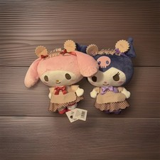 New 2 Sanrio 11  My Melody 12  Kuromi Round1 PLUSH NWT Standing Maid Cookie Set