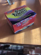 5 Hour Energy Grape Flavor 12 Count Box 1.93 oz Shots Sugar Free 8/26 Exp