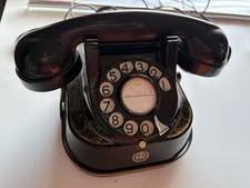 Black Belgian FTR Vintage Metal Bakelite Telephone Converted To BT working on BT