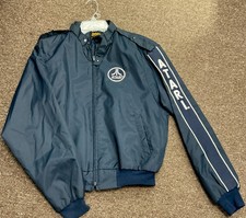 Vintage Atari Promo Jacket Mens L Blue Nylon Swingster Retro Gaming Bomber