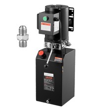 VEVOR Hydraulikpumpe Hydraulikaggregate AC 220V 15Qt Einfachwirkend Schwarz