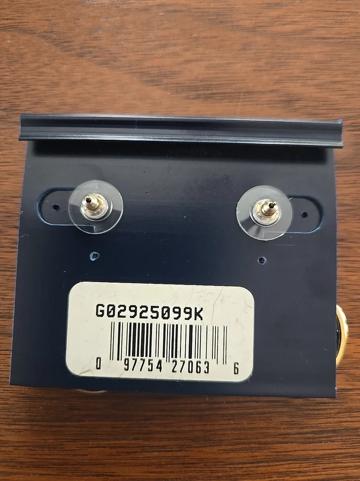 NUEVO Pendientes De Colección Años 80 Bijoux Givenchy Perforados Oro Cristal Círculo Gota 14K Post Foto 3 de 3