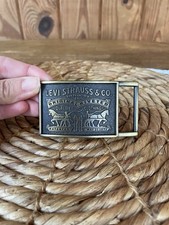 Vintage Levi Strauss & Co Brass Belt Buckle Made In USA