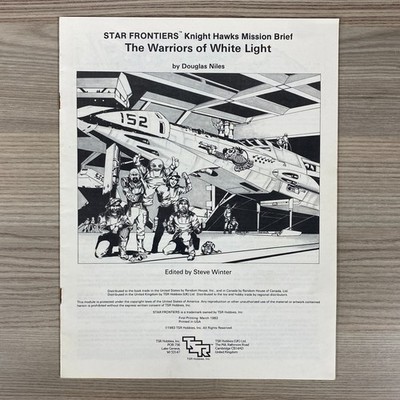 STAR FRONTIERS Knight Hawks Mission Brief Die Krieger Des Weißen Lichts TSR 1983