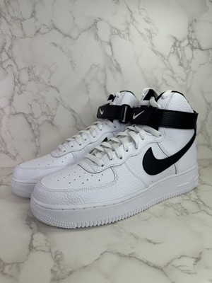 Nike Air Force 1 High '07 White Black Pebbled Leather CT2303-100 sz 9.5 Men's