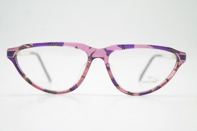 Vintage Brille Jaguar 204-034 Violett Mehrfarbig Gold Oval Brillengestell
