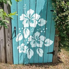 Large Flower Stencils Hibiscus Spring Floral for white clear