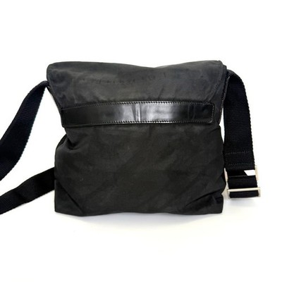 Authentic PRADA Nylon shoulder bag Crossbody Black Triangle logo