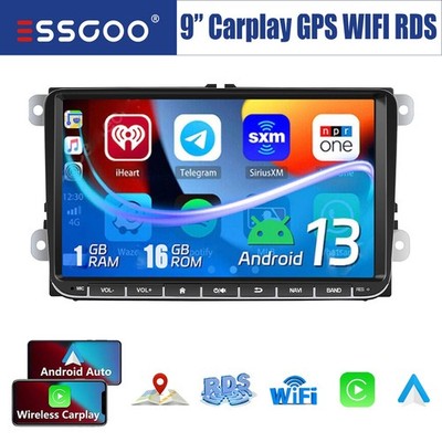 Für VW GOLF 5 6 Touran Polo Tiguan 9'' Android 14 Autoradio Carplay GPS NAVI RDS