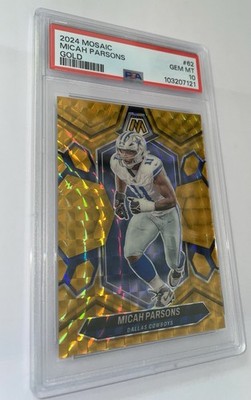 !POP 1! 2024 Panini Mosaic Gold MICAH PARSONS 05/10 PSA 10, Dallas Cowboys