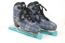 Roces Women's Logger Ice Skates Superior Italian Navy Plaid 450647 US Size 5 EXC