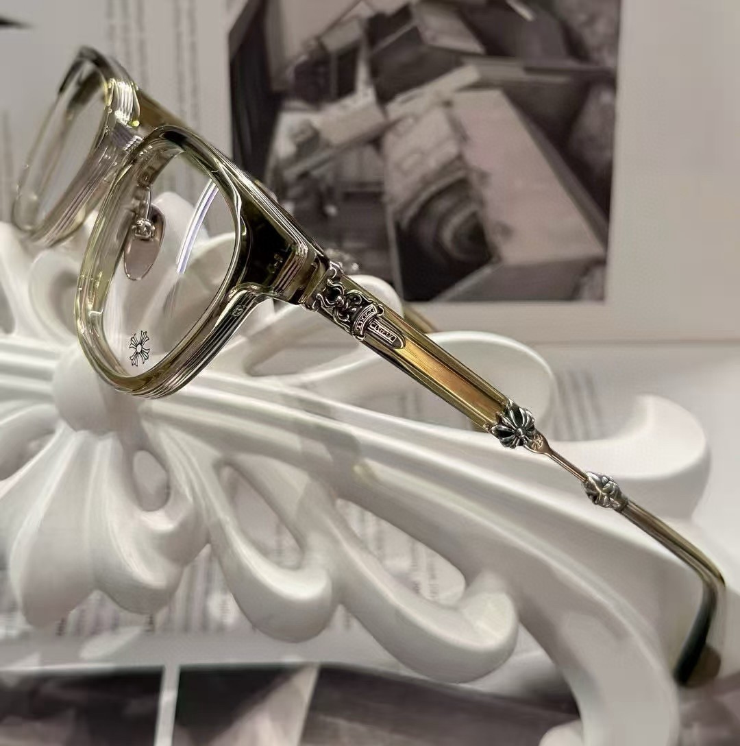 Chrome Hearts Clear Frame Glasses with Fleur-de-Lis Temples | eBay
