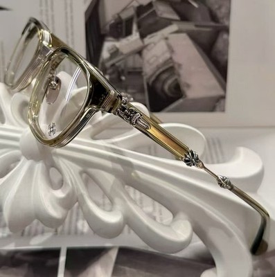 Chrome Hearts Clear Frame Glasses with Fleur-de-Lis Temples | eBay