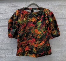 New Phillip Lim Multicolor Abstract Blouse Blurred Floral Multi Size 00