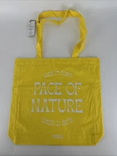 Cotton:On "Slow it Down - Pace of Nature" Yellow Tote Bag Reusable Grocery NEW