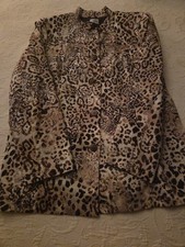 Chico s Leopard Print Coat Jacket Lined Women s 100 Cotton