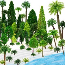 Model Trees, Miniature Palm 38Pcs, Architecture Tree, Rainforest Green