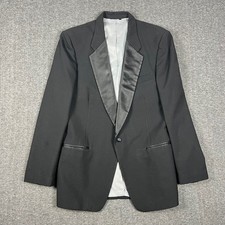 Vintage Christian Dior Monsieur Tuxedo Blazer Suit Mens 44L Black Union Made USA