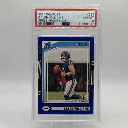 2024 Donruss Caleb Williams Press Proof Blue PSA 8 Chicago Bears Color Match
