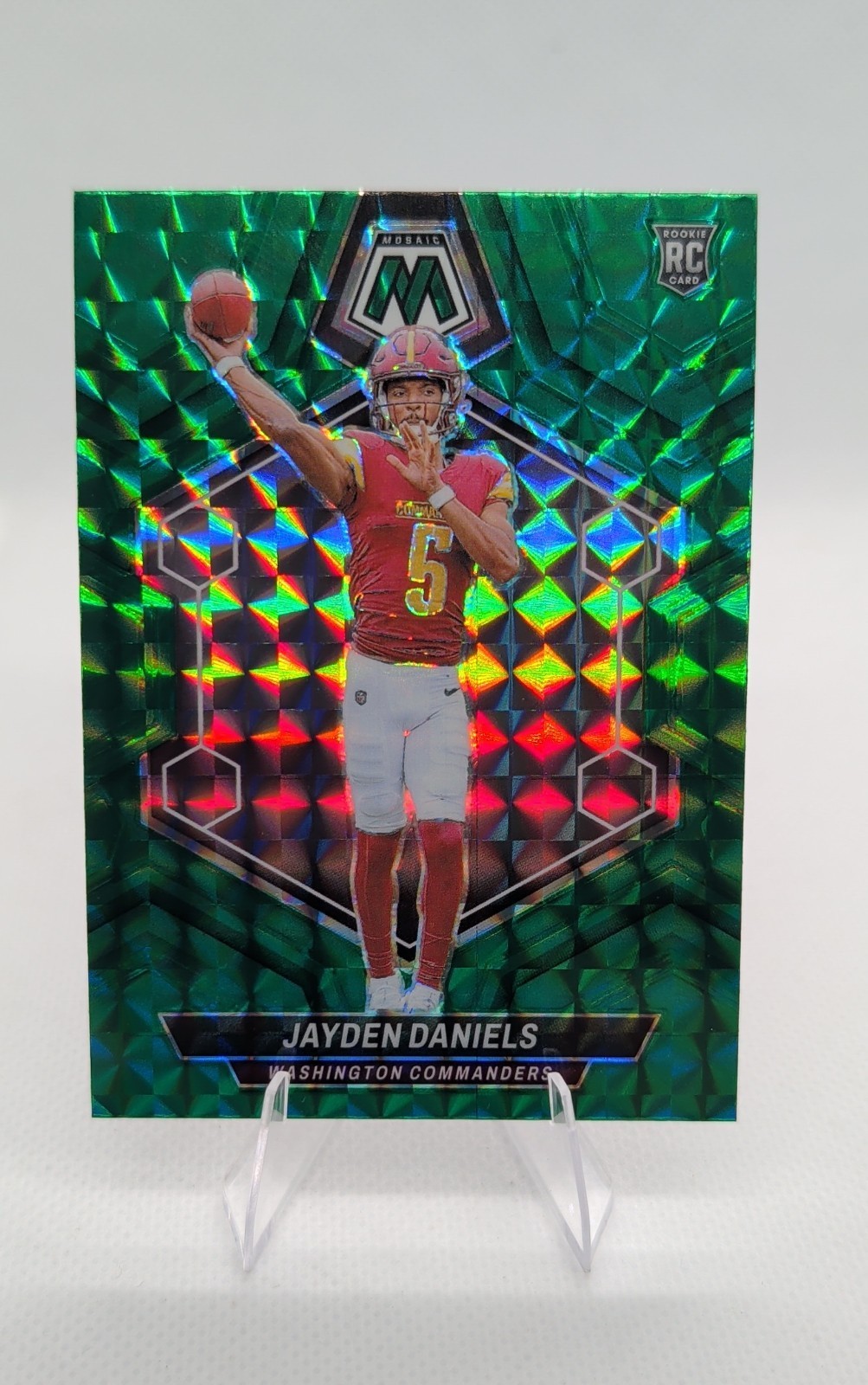 2024 Panini Mosaic - Rookies Jayden Daniels #302 Green Mosaic Prizm (RC)