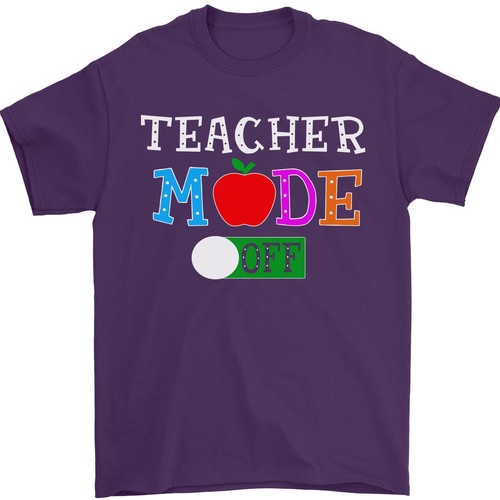 Teacher Mode Off Funny Teaching Holiday Mens T-Shirt 100% Cotton - Picture 9 of 28