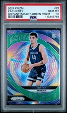 2024 PANINI PRIZM INSTANT IMPACT GREEN PRIZM #25 ZACH EDEY PSA 10
