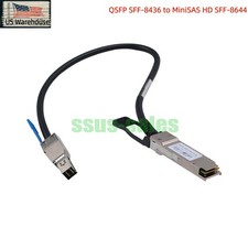 0.5m QSFP SFF-8436 to SFF-8644 MiniSAS HD SAS 3.0 12Gbps External Cable