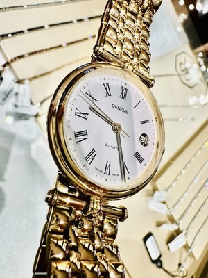 Armbanduhr Gelbgold 18kt/750 Genève Quarz 64,86gr Armband Gold 33mm Satz