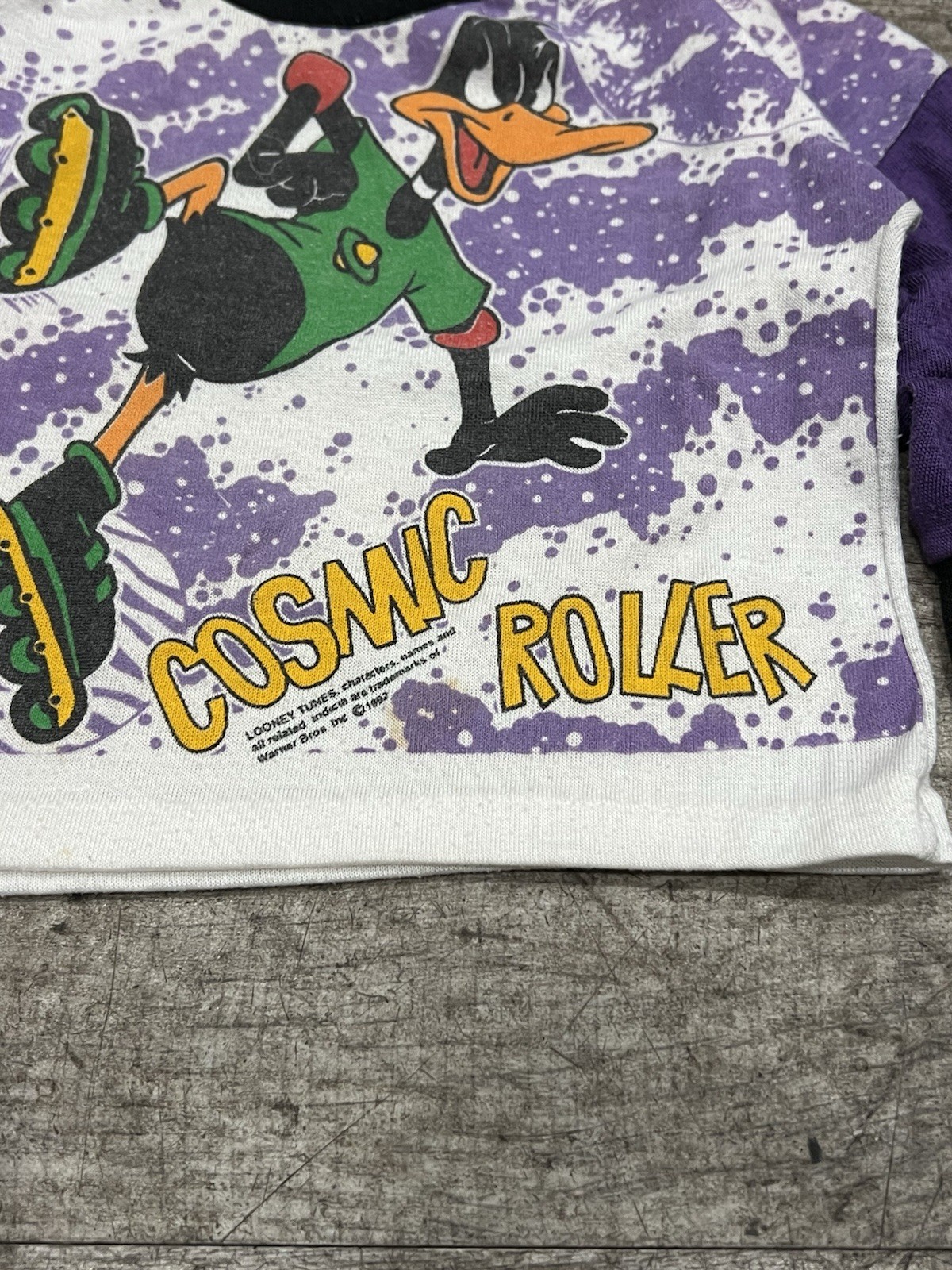 1992 Vtg Luney Tunes Daffy Duck Cosmic Roller Sweatshirt Toddle Size 2T Baby