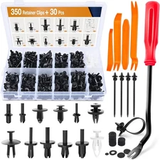 GOOACC 380Pcs Car Automotive Plastic, Metal, Nylon Push Pin Rivet with Fastener