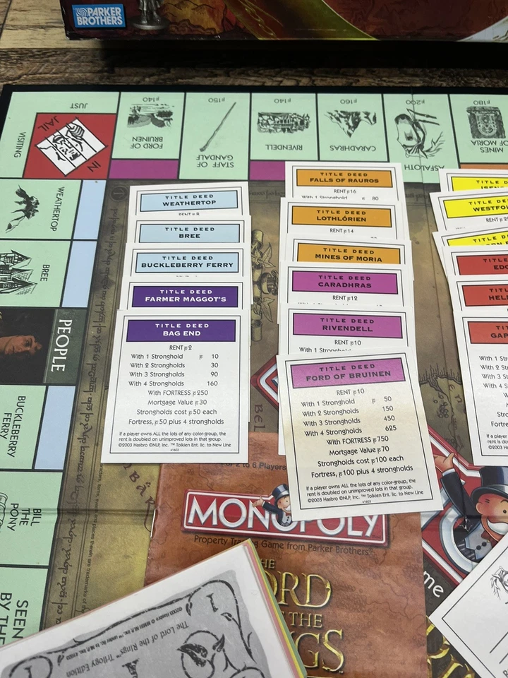 Monopoly Lord of the Rings Trilogy Edition Board Game 100% Complete & Organized - Image 4 of 4
