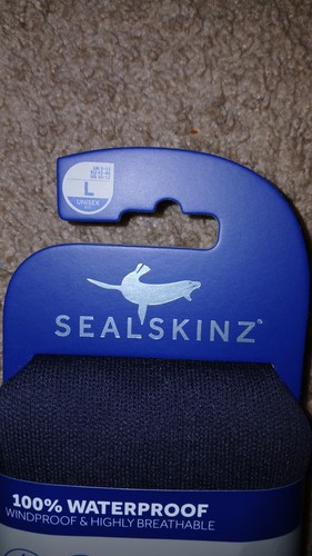 1 PAIR-SEALSKINZ- WATERPROOF COLD WEATHER MID LENGTH SOCKS-NEW-LRG 10-12-BLK/GRY - Picture 3 of 7