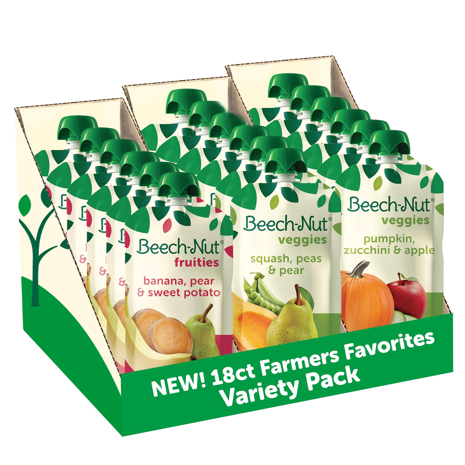 Baby Food Pouches Variety Pack, NEW Farmer's Favorites Fruit & Veggie Purees ...