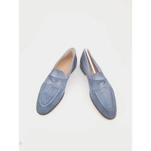 Blue Navy Sandals With Mini Flat Heels SANTONI Size 38.5