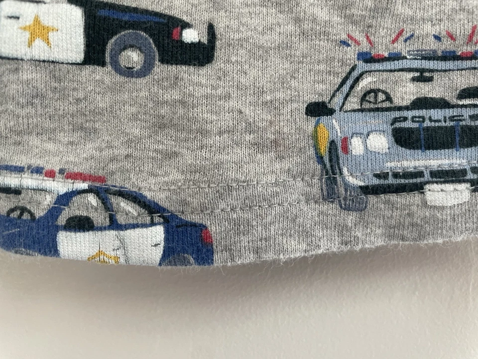 Carter's Bebé Niños Coche de Policía Helicóptero 100% Algodón Manga Larga PJ Top Gris 12M Foto 3 de 4