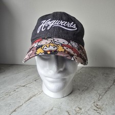 Harry Potter Hogwarts Hat Chibi Character Print Brim Black Denim Baseball Cap