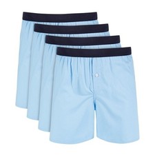 Club Room Men  s Woven Boxers 4 Pack XXL Blue 100 Cotton Tagless NWT