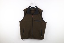 Vintage 90s Eddie Bauer Mens XLT Faded Full Zip Fleece Vest Jacket Breen USA