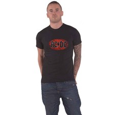 Image of AC/DC T Shirt Oval Band Logo Vintage Distressed new Official Unisex Black