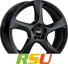 4x TEC Speedwheels AS5 black glossy 6.5x16" ET35 LK4 98 ML 58.1 Alufelgen 16 ...