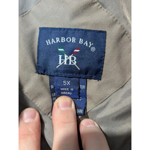 Vintage Oversized Harrington Bomber Jacket Tan Khaki Harbor Bay 5X Big and Tall image 8