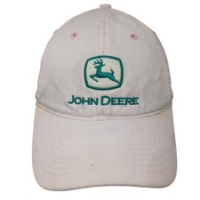 John Deere Strapback Baseball Cap Pink One Size Adjustable Embroidered Cotton
