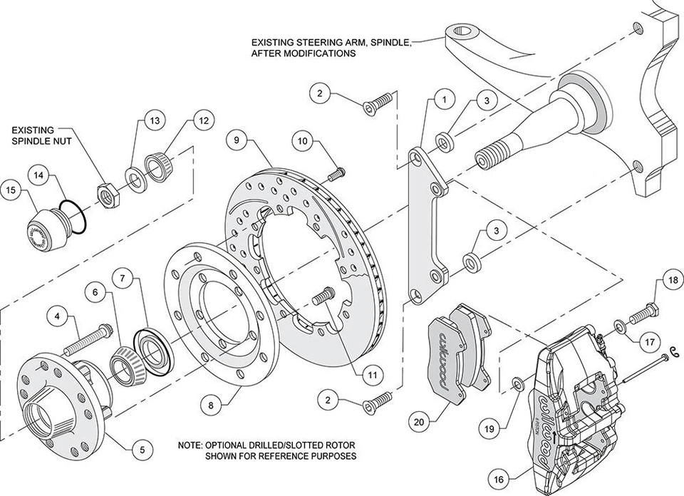 Front Axle Disc Brake Kit for 1979-1981 Chevrolet Camaro - Image 3 of 4